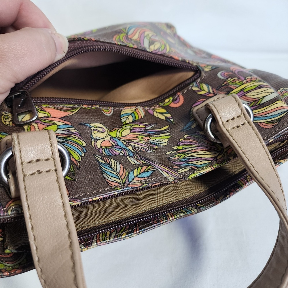 Sakroots Womens Mini Tote Hand Bag Purse Coated Canvas Bird‎ Print *NO STRAP - Picture 6 of 16